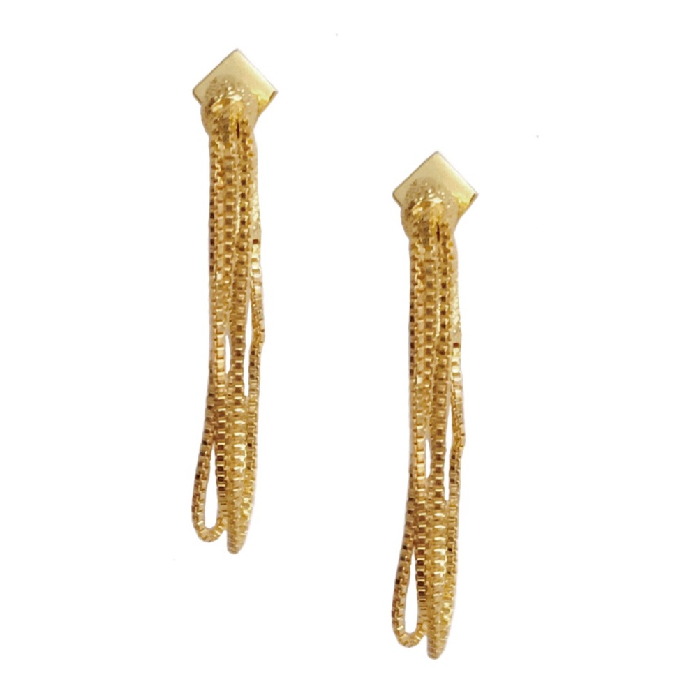 ALEXIS BITTAR • Gold Snake Chain Hoop Earrings - Picture 3 of 5